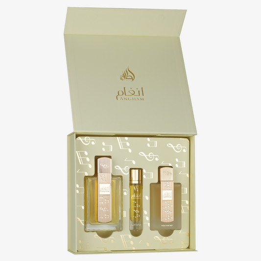 Coffret Angham – Lattafa Perfumes – Eau de Parfum + Format Poche + Hair Mist
