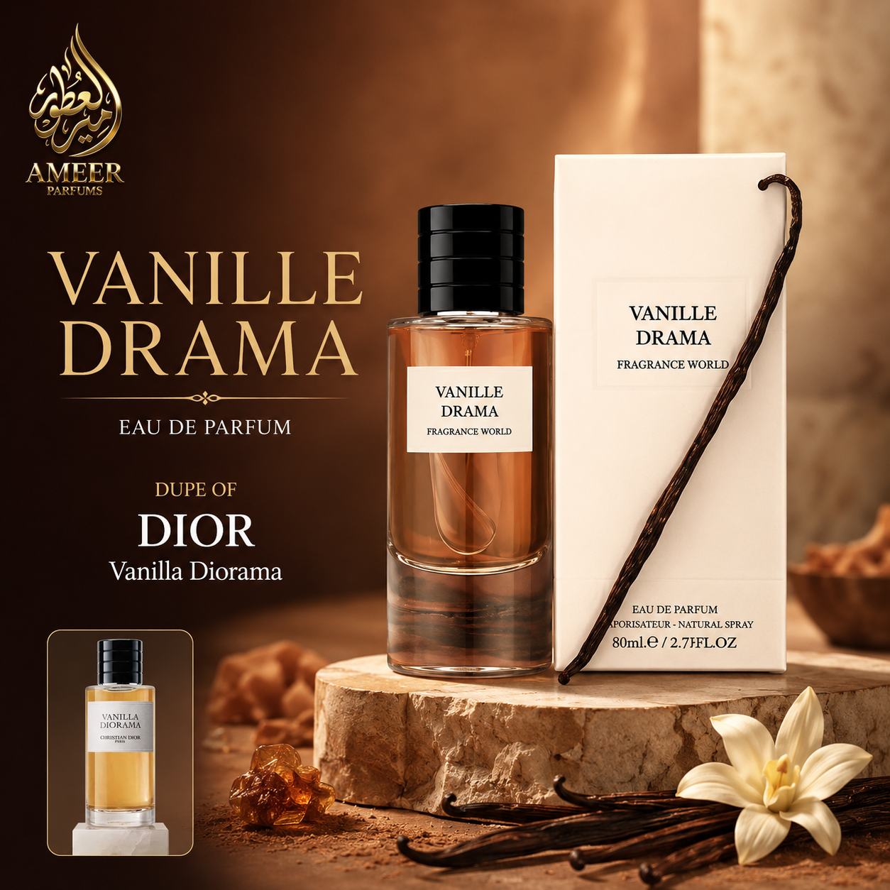 Vanille Drama – Fragrance World Eau de Parfum 80ml