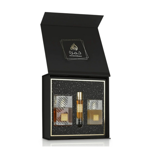 Coffret Khamrah – Lattafa Perfumes – Eau de Parfum + Format Poche + Hair Mist
