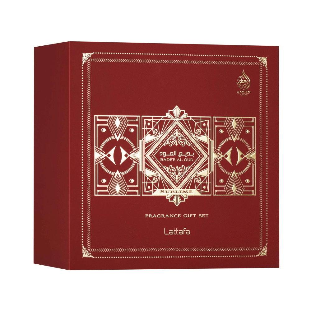 Coffret Lattafa Badee Al Oud Sublime – Eau de Parfum + Format Poche + Brume Capillaire
