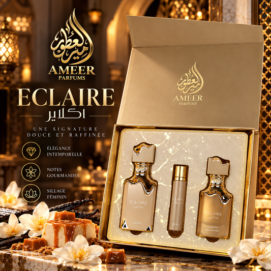 Coffret Eclaire – Lattafa Perfumes – Eau de Parfum + Format Poche + Hair Mist