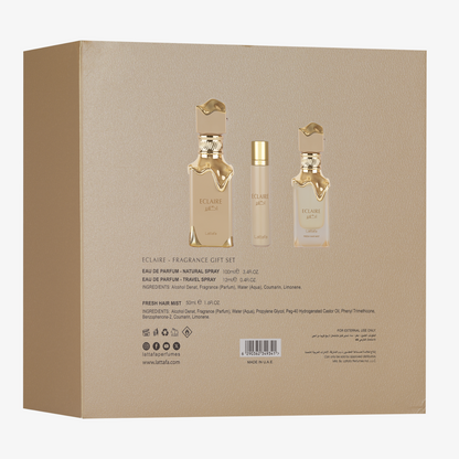 Coffret Eclaire – Lattafa Perfumes – Eau de Parfum + Format Poche + Hair Mist