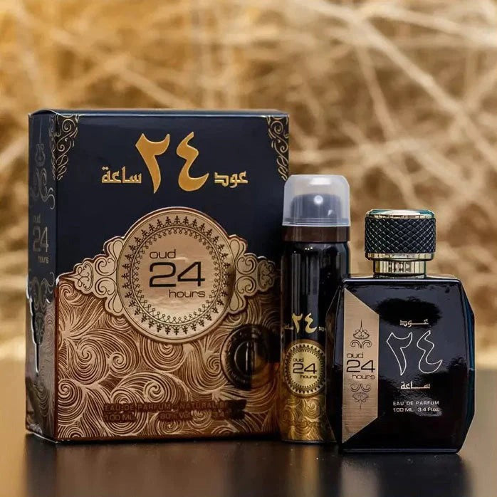 OUD 24 HOURS de Ard Al Zaafaran Eau de Parfum 100ml + spray corporel 50ml Gratuit-lattafa-Ameer Parfums
