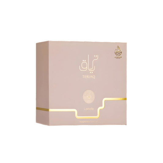 Coffret Lattafa Teriaq – Eau de Parfum + Format Poche + Brume Capillaire