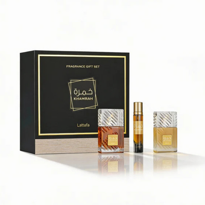 Coffret Khamrah – Lattafa Perfumes – Eau de Parfum + Format Poche + Hair Mist