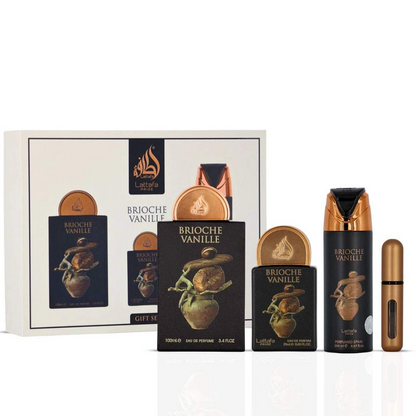 Coffret Brioche Vanille de Lattafa – Ensemble parfumé gourmand 4 pièces