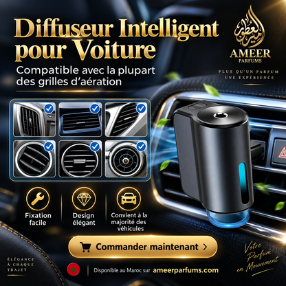 Diffuseur de Parfum Intelligent pour Voiture – 3 Modes + 3 Recharges 10 ml