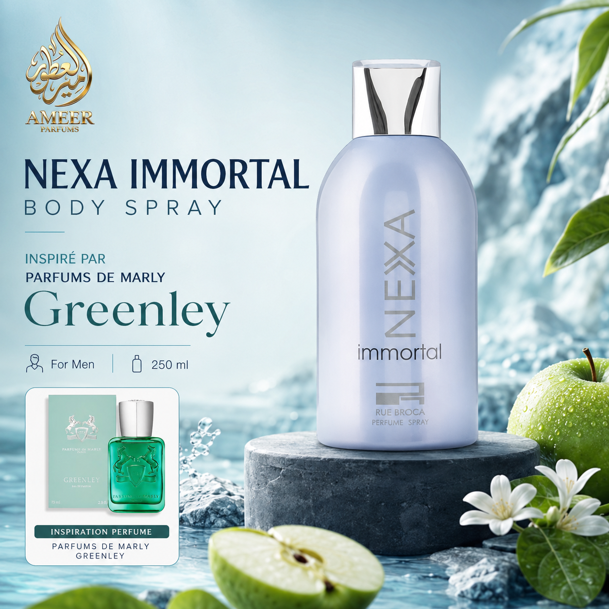 Spray & Déodorant Nexa Immortal Pour Homme 250ml - Rue Broca